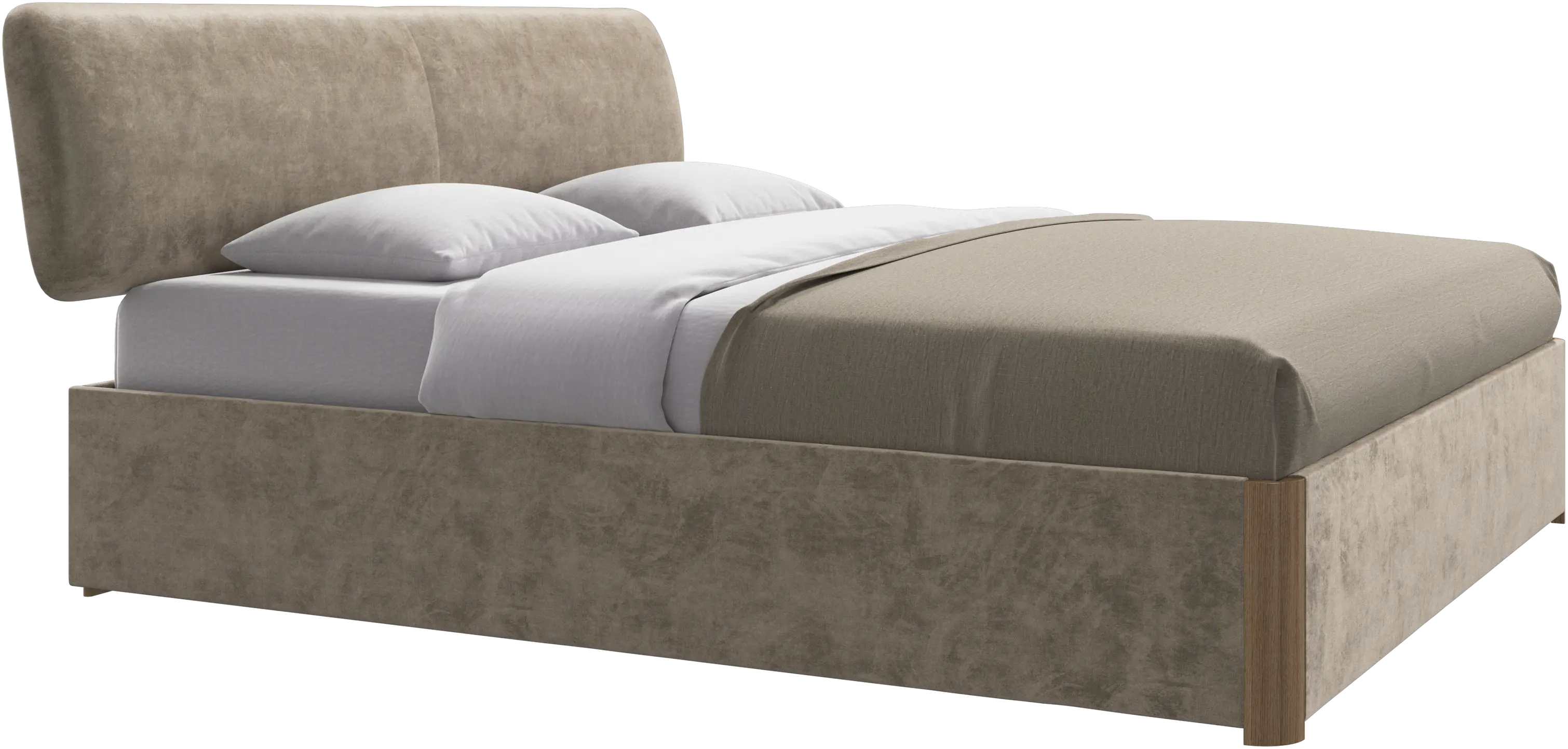 Element bed, bed-mounted headboard, with slats and storage solution, excl. mattress